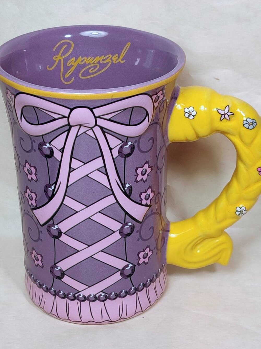 Disney Parks Tangled Mug 3D Hair Handle Rapnuzel Dress Corset Princess Fashion